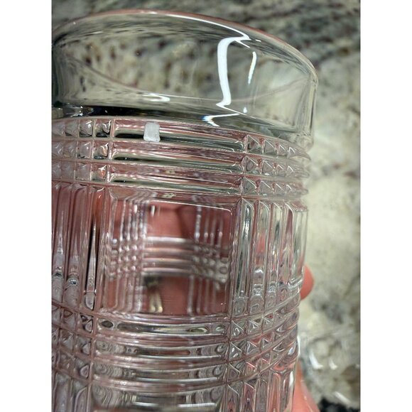 2 Ralph Lauren Glen Plaid Lead Crystal Signed Highball SHOT Glasses 4” bar ware - Picture 9 of 9